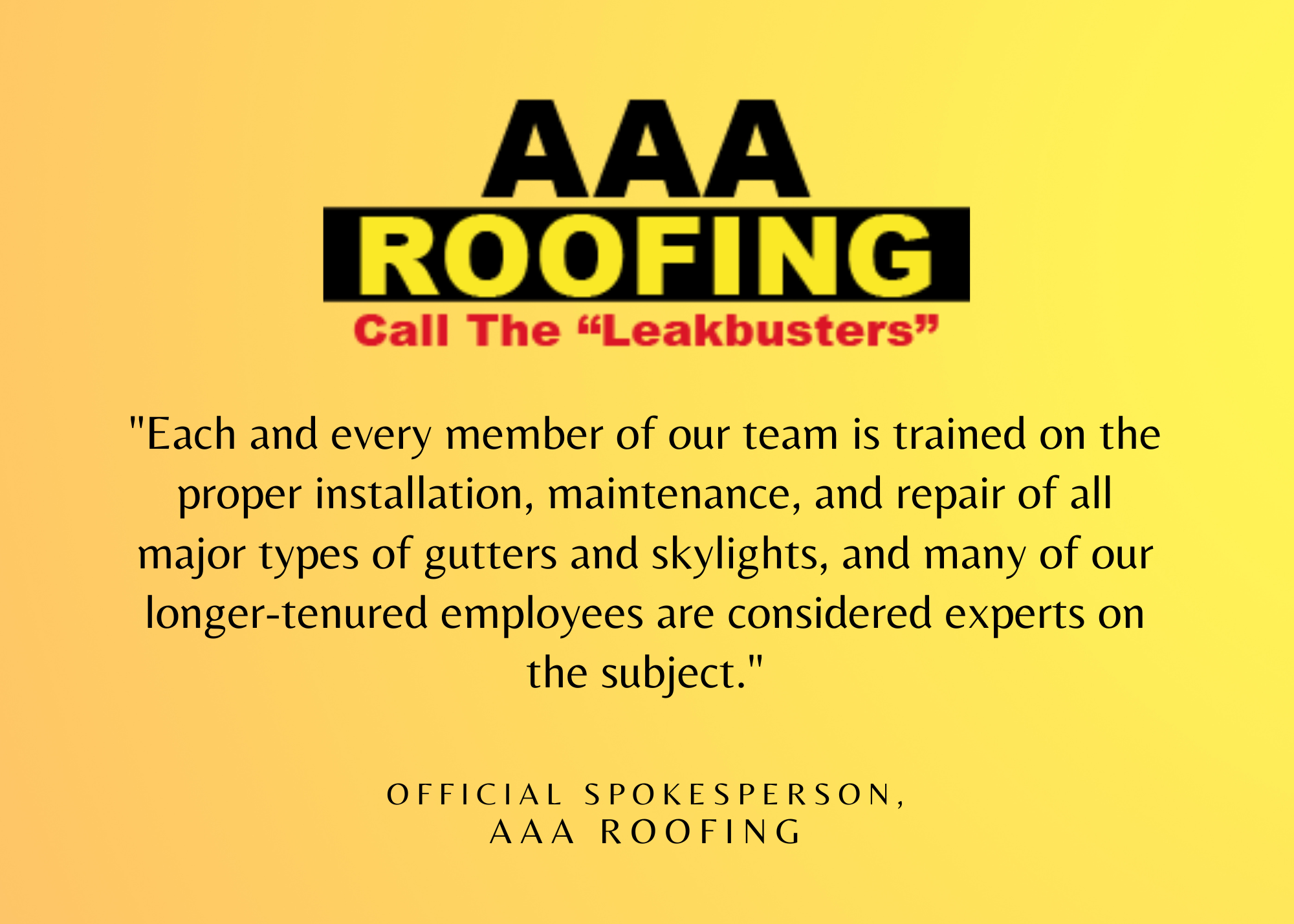 AAA Roofing, Monday, December 12, 2022, Press release picture